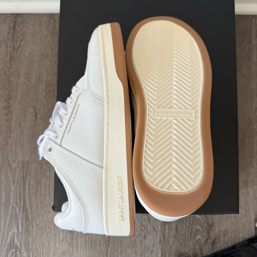 Saint Laurent YSL SL/61 lace-up white leather sneakers EU39.5, US9 - Picture 10 of 13